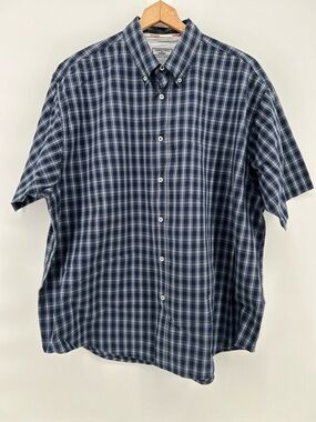 Share Wrangler Timber Creek Shirt Mens 2XL Blue Plaid Short Sleeve Button Up Wor